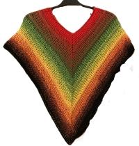 poncsó flowers fonalból