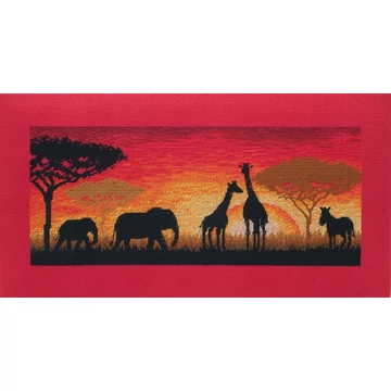 Afrikai horizont - keresztszemes hímzőkészlet (13cm x 30cm)