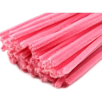 Zsenília drót 30 cm rózsaszín