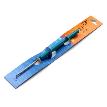 Horgolótű 2,0 mm, alumínium, műanyag nyéllel