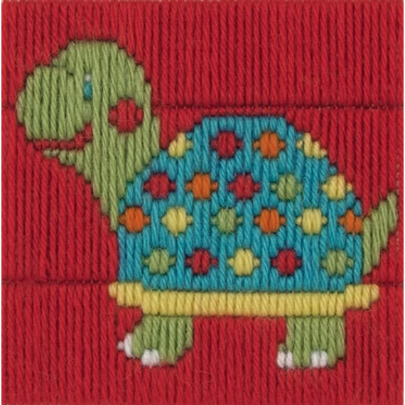 Teknőc - hosszúöltéses hímzőkészlet gyerekeknek (10cm x 10cm)