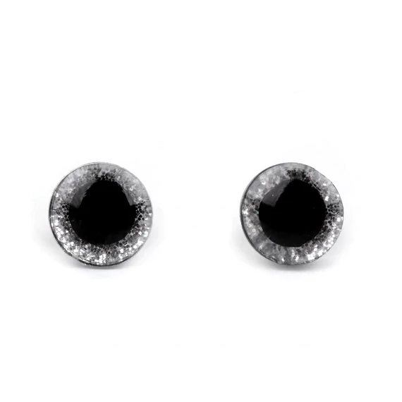 Glitteres biztonsági szem 10 mm (ezüst)