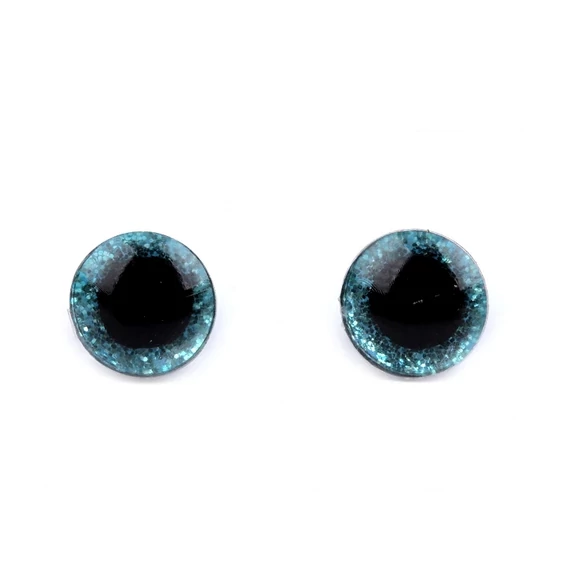 Glitteres biztonsági szem 10 mm (tükizkék, tengeri)