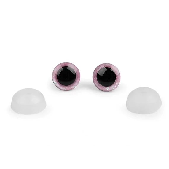 Glitteres biztonsági szem 12 mm (rózsaszín)