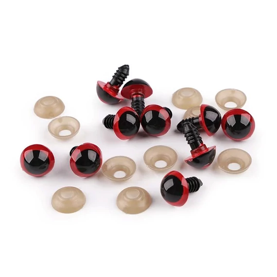 Színes biztonsági szem 14 mm (piros)