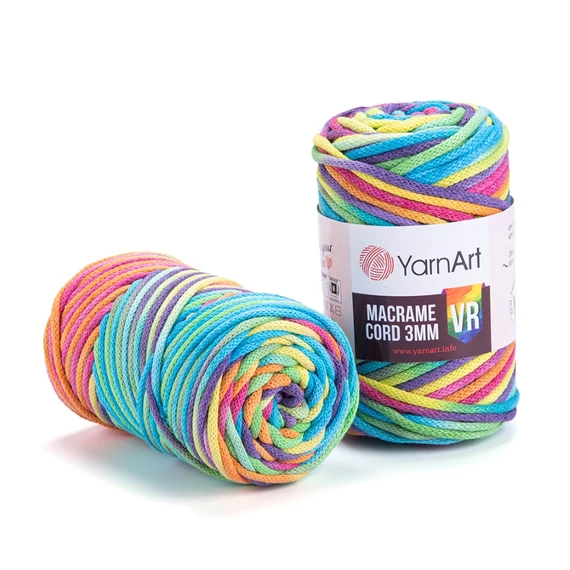 Yarnart zsinórfonal (színátmenetes cord, 3mm) (színkód:VR_919)