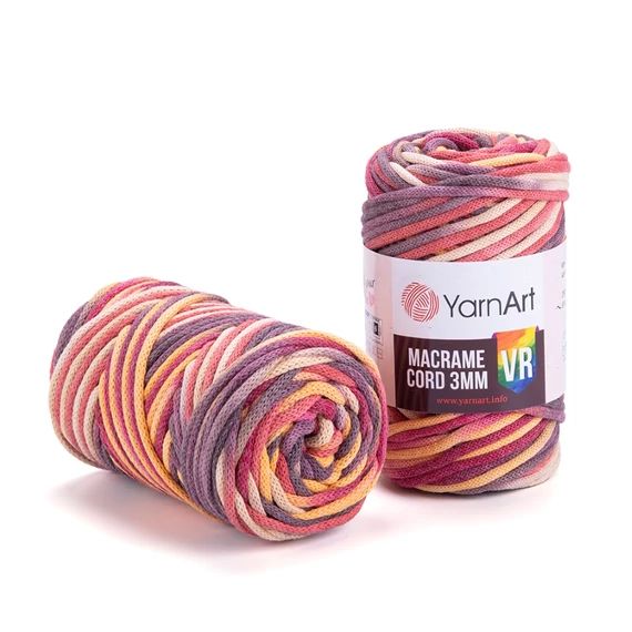 Yarnart zsinórfonal (színátmenetes cord, 3mm) (színkód:VR_923)