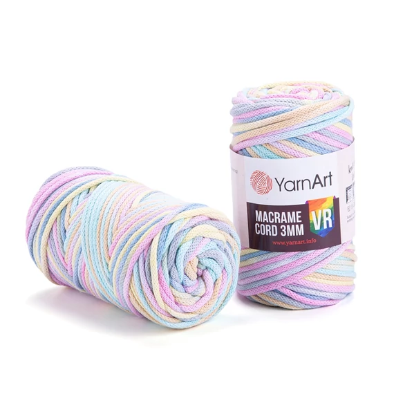 Yarnart zsinórfonal (színátmenetes cord, 3mm) (színkód:VR_929)