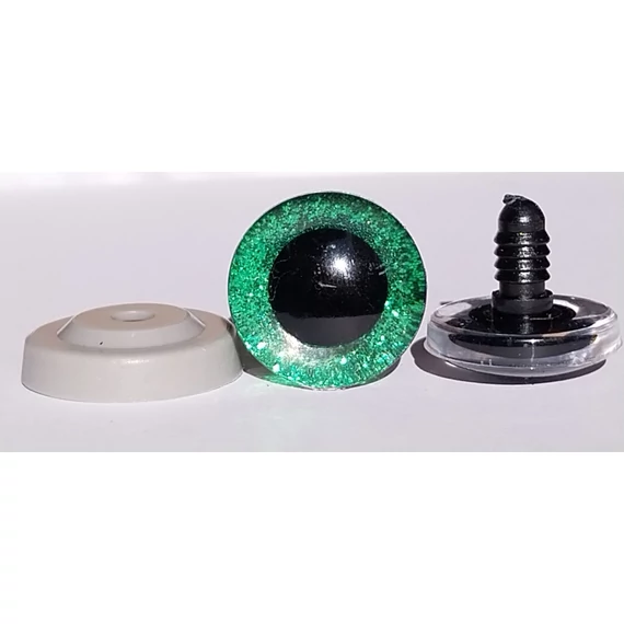 Glitteres biztonsági szem 25 mm (élénk zöld)