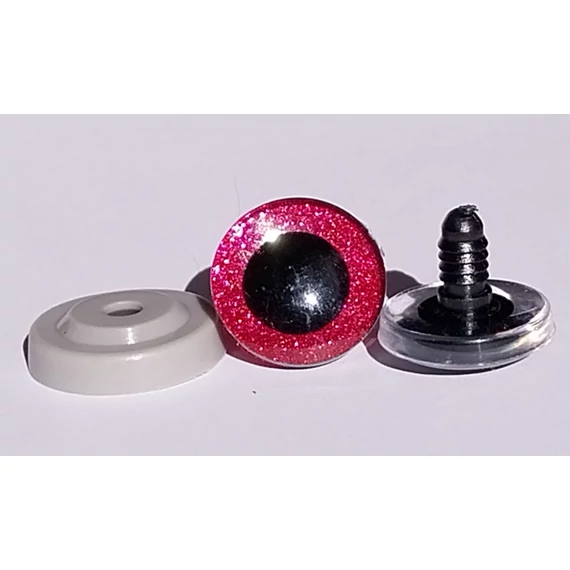Glitteres biztonsági szem 25 mm (lilás rózsaszín)