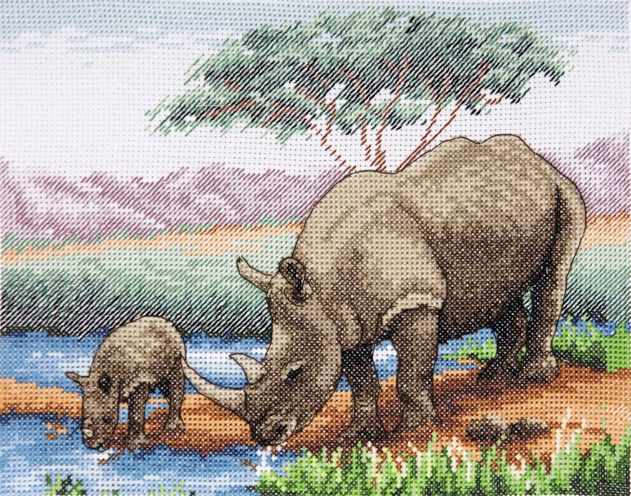 Orrszarvúk - keresztszemes hímzőkészlet (18cm x 23cm)