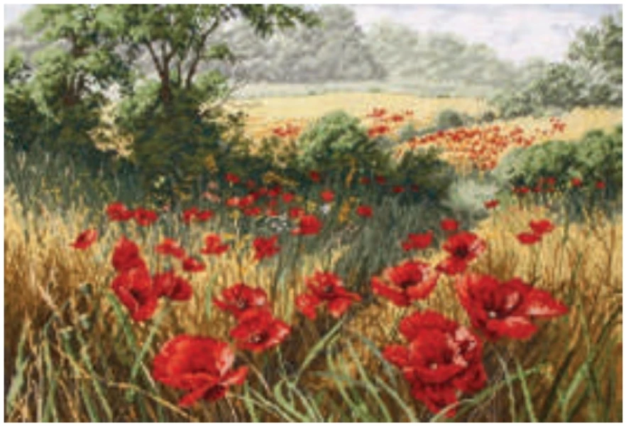 Pipacsmező - keresztszemes hímzőkészlet (29cm x 42cm)