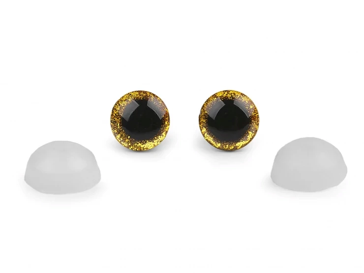 Glitteres biztonsági szem 12 mm (arany)