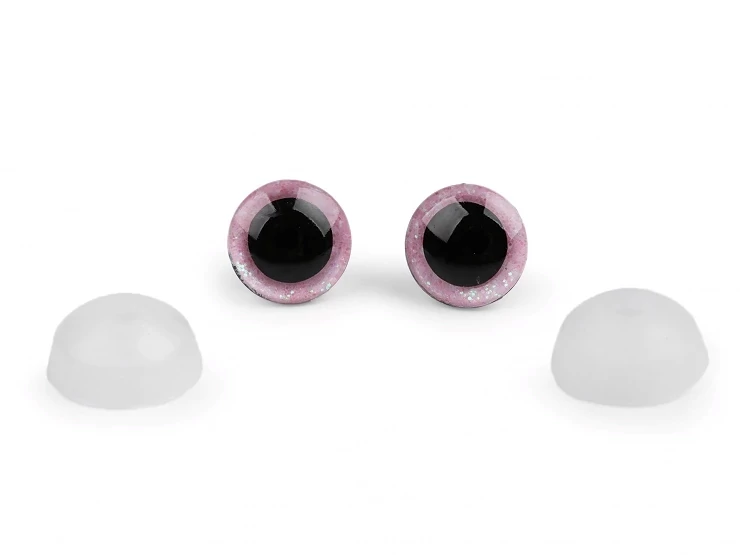 Glitteres biztonsági szem 12 mm (rózsaszín)