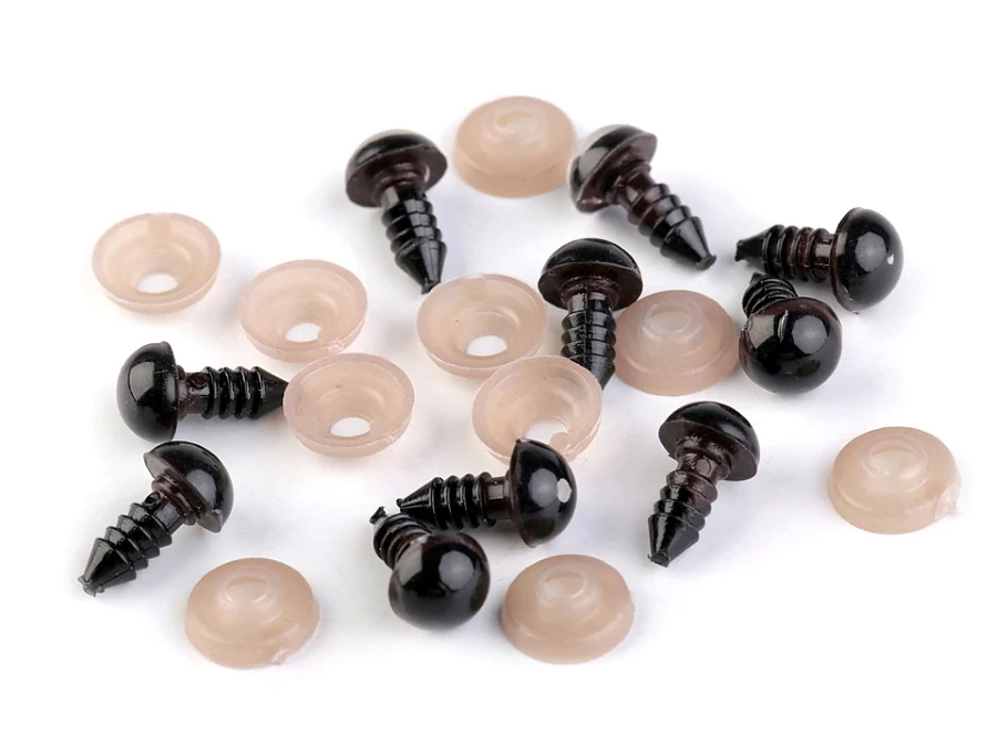 Színes biztonsági szem 12 mm (barna)