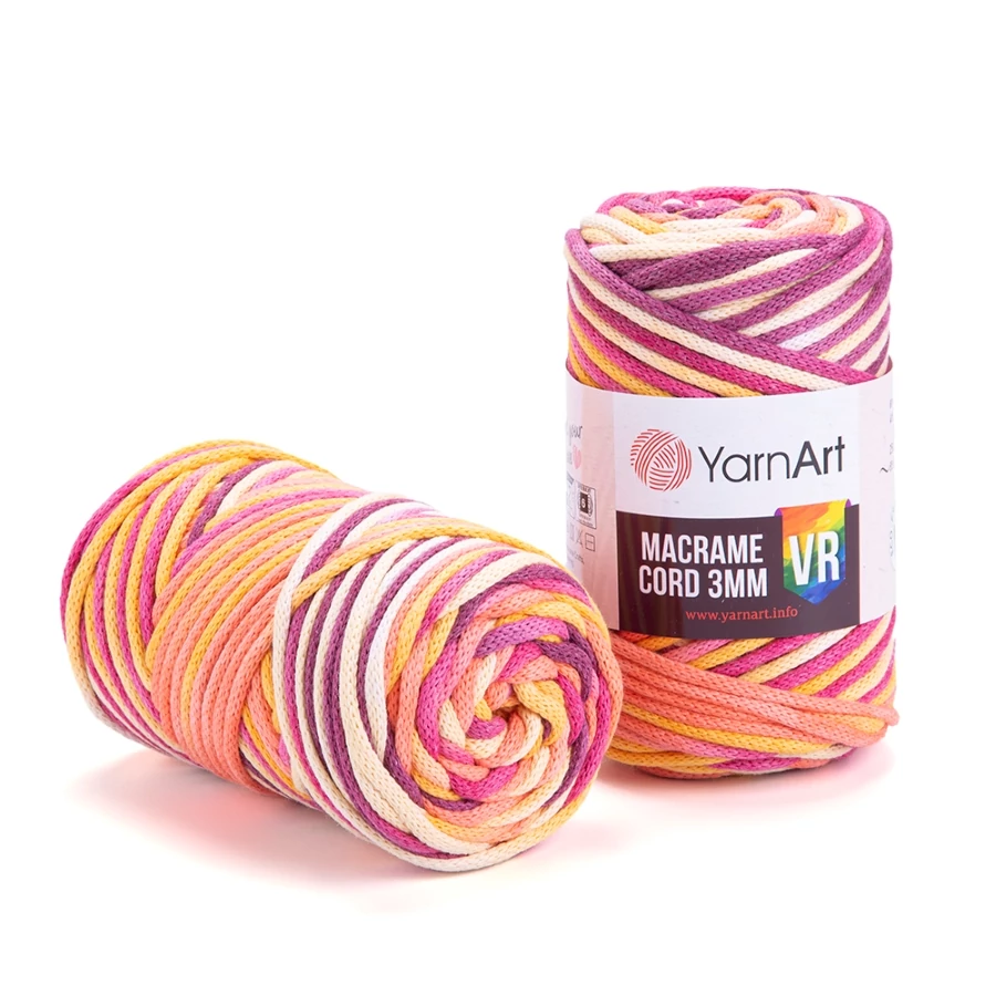 Yarnart zsinórfonal (színátmenetes cord, 3mm) (színkód:VR_912)