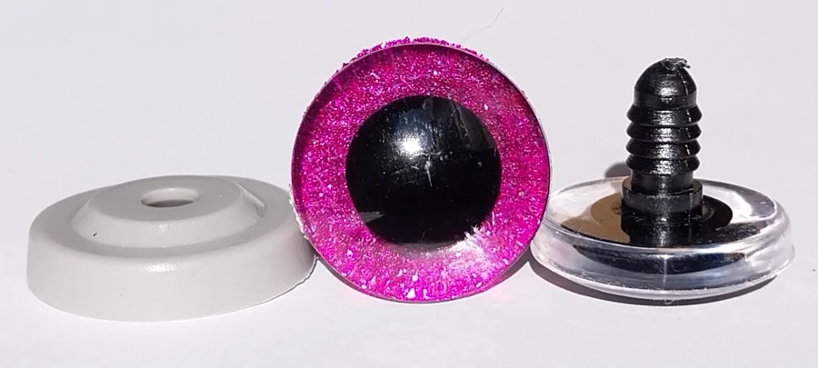 Glitteres biztonsági szem 20 mm (lila)